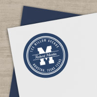 Monogram Custom Colour Varsity Style Return Addres