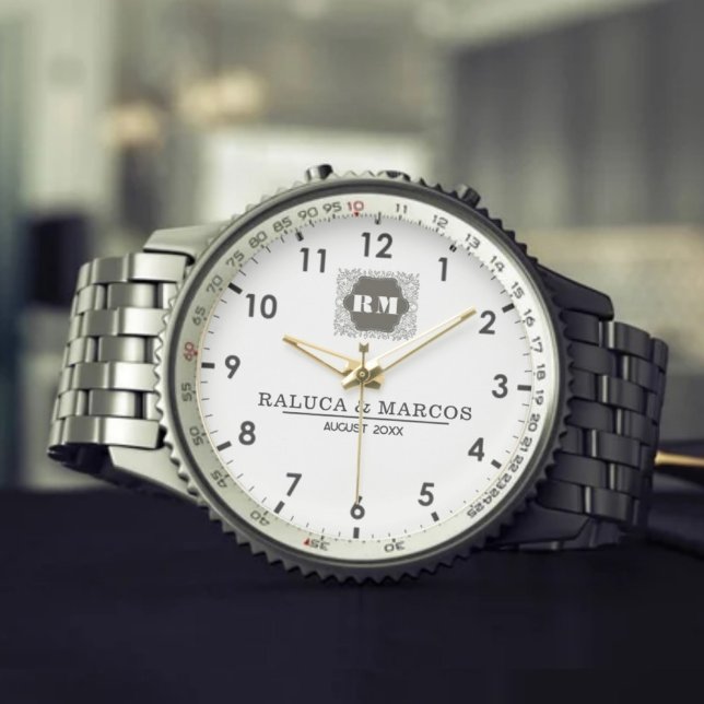 Monogram  Custom Couple Names – Elegant gift Watch (Creator Uploaded)