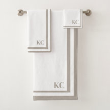 Monogram Custom Initials - Hotel Border Towel Set