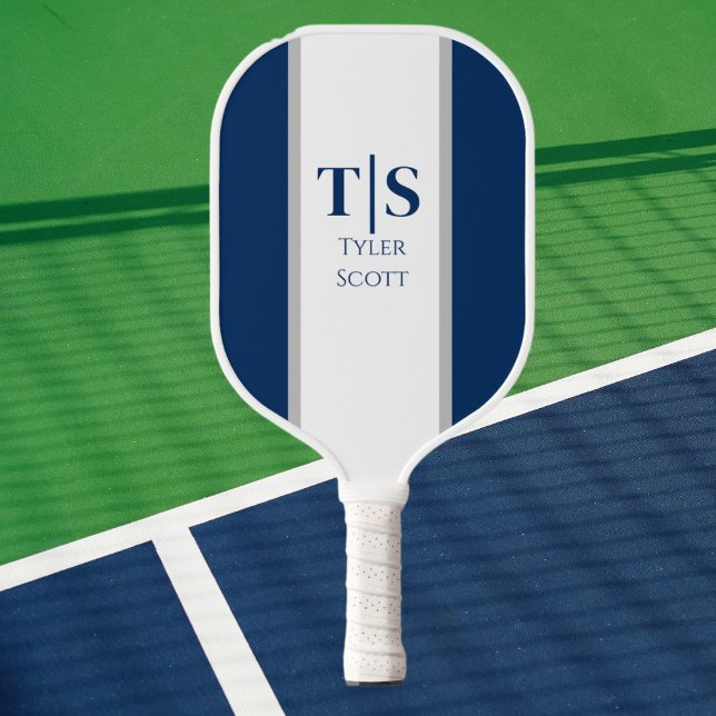 Monogram Custom Initials Pickleball Paddle - Blue (Custom Monogram Pickleball Paddle)