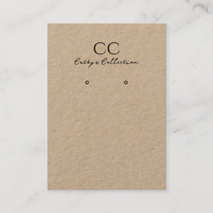 Monogram Custom Jewellery Earrings Display Card