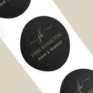 Monogram Custom Logo Business Classic Round Sticker