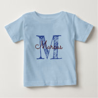 Monogram Custom Name Blue Baby Boy
