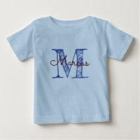 Monogram Custom Name Blue Baby Boy
