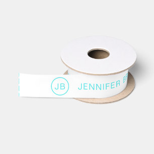 Monogram Custom Name Business Clothing Tags Satin Ribbon