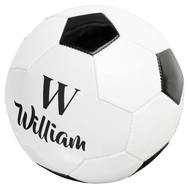 Monogram Custom Name Classic Sports  Soccer Ball (Three Quarter)