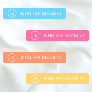 Monogram Custom Name Clothing Tags Blue Pink