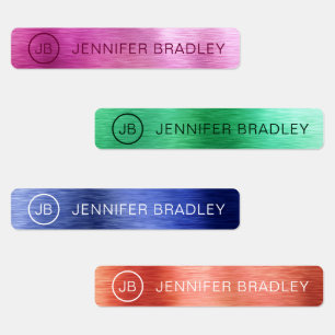 Monogram Custom Name Clothing Tags Metallic