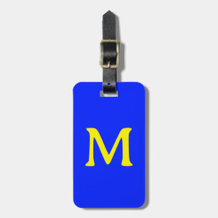 Monogram Custom Name Colour Neon Blue Yellow Luggage Tag