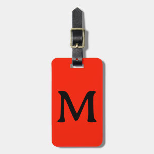 Monogram Custom Name Colour Neon Red Orange Luggage Tag