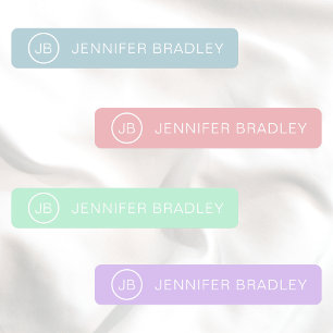 Monogram Custom Name Modern Pastel Girly