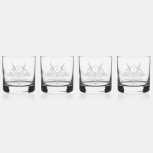 Monogram Custom Name Ornate Personalised Whiskey Glass