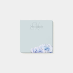 Monogram Custom Name Pastel Lilac Roses Dusty Blue Post-it Notes