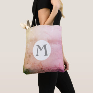 monogram custom personalised abstract art tote bag