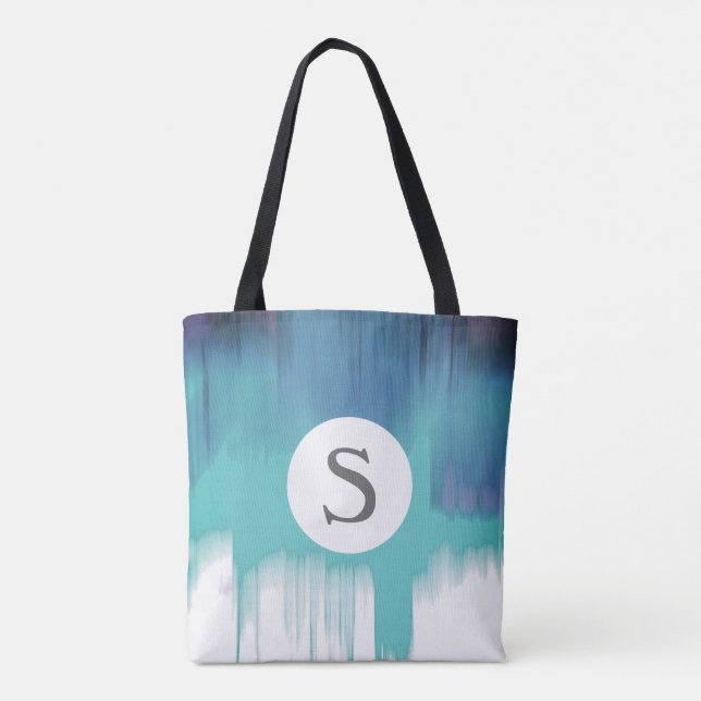 monogram custom personalised abstract art  tote bag (Back)