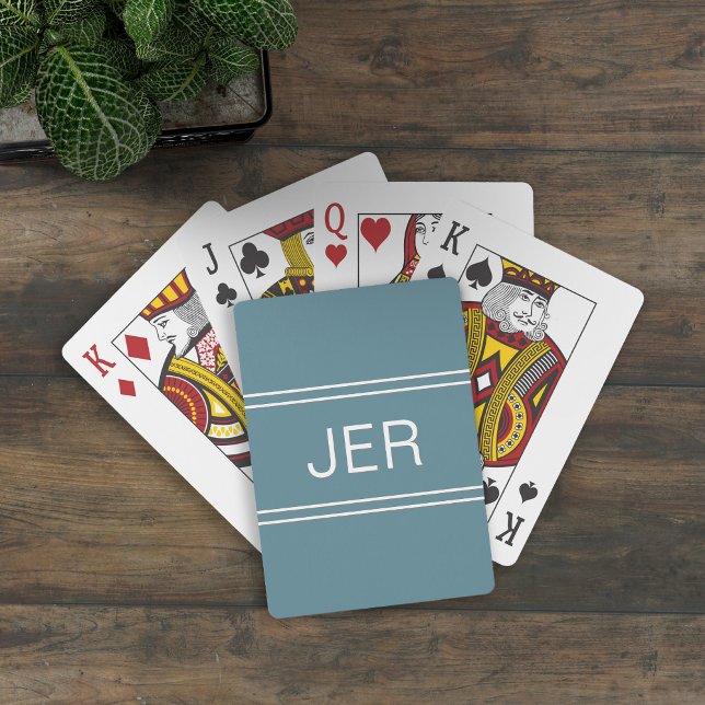 Monogram Custom Personalised Modern Turquoise Playing Cards (Creator Uploaded)