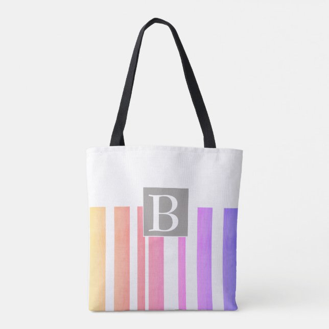 monogram custom personalised stylish tote bag (Back)