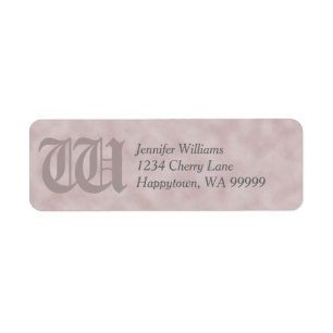 Monogram Custom Rose-Pink Parchment Return Address