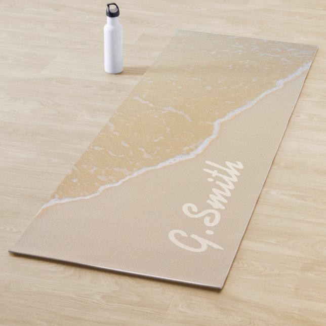 Monogram. Custom Tropical Beach Sand. Yoga Mat (In Situ)