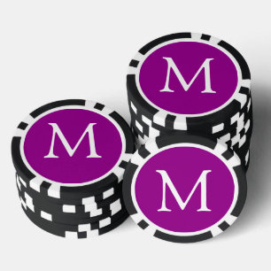Monogram Custom Your Letter and Colors Poker Chips