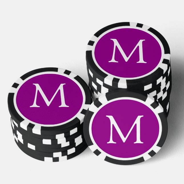 Monogram Custom Your Letter and Colours Poker Chip (Stack)