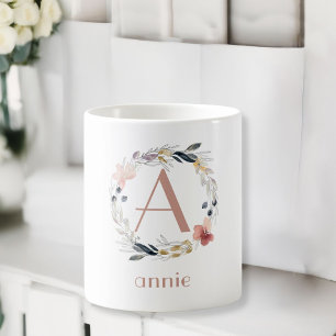 Monogram Customer specific Floral Coffee Mug