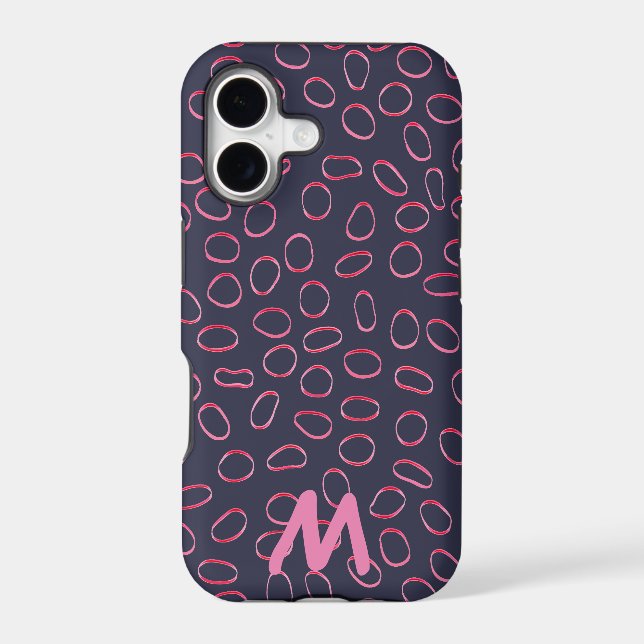 Monogram Customisable Cute Unique Abstract Pattern (Back)
