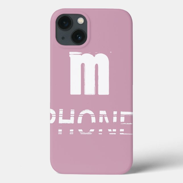 Monogram Customisable Pink Cool Modern Case-Mate iPhone Case (Back)