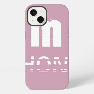 Monogram Customisable Pink Cool Modern iPhone 13 Case