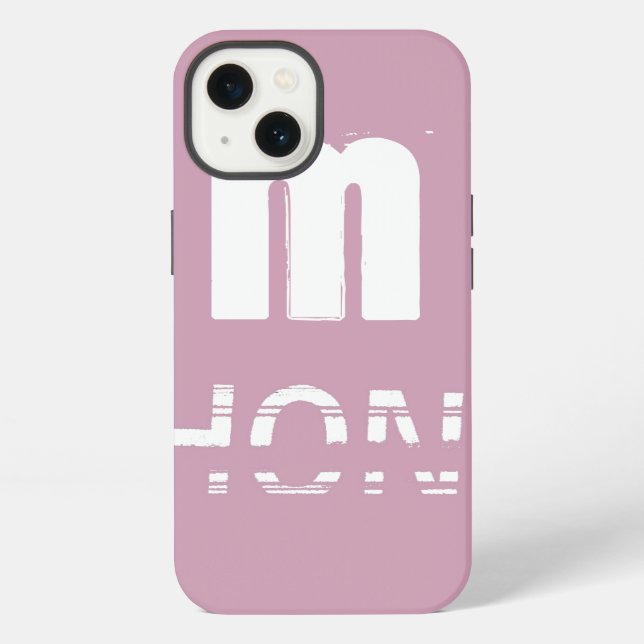 Monogram Customisable Pink Cool Modern iPhone Case (Back)