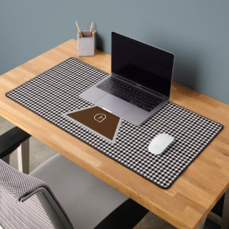 Monogram Customise Chic Plaid Desk Mat