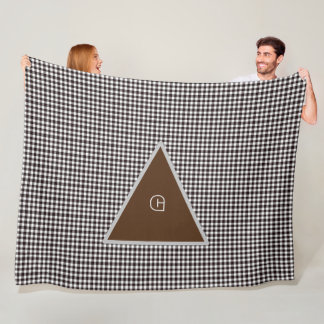 Monogram Customise Chic Plaid Fleece Blanket