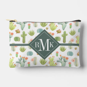 Monogram   Cute Cactus Standing Pattern Accessory Pouch