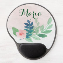 Monogram Cute Girly Fine Floral Watercolor