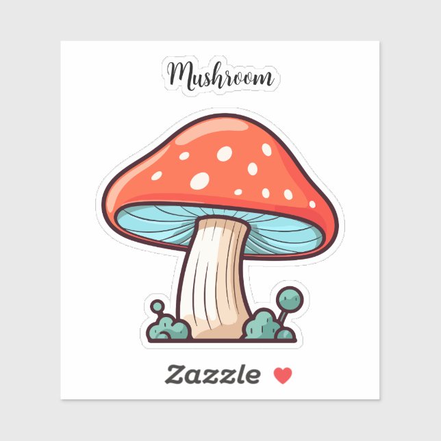 Monogram cute Kawaii Red Mushroom Scrapbook (Sheet)