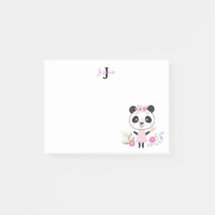 Monogram Cute Panda Post-it Notes