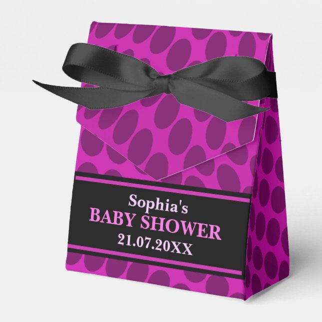 Monogram Cute Pattern Baby Shower          Favour Box (Front Side)