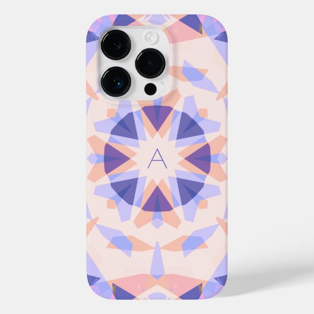 Monogram Cute Purple Pretty Pink Magic Star Girl’s Case-Mate iPhone Case (Back)