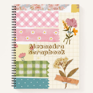 Monogram cute scarpbook Girly retro Modern Notebook