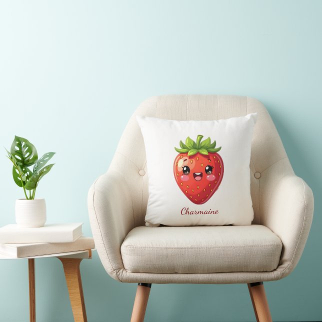 Monogram cute strawberry kawaii cushion (Chair)