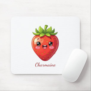 Monogram cute strawberry kawaii mouse pad