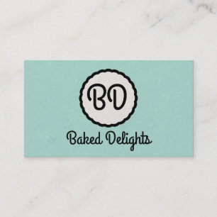 Monogram Cutesy (mint) Business Card