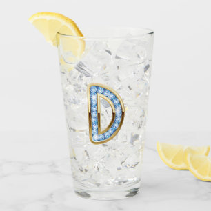 Monogram D - 16 oz Glass 