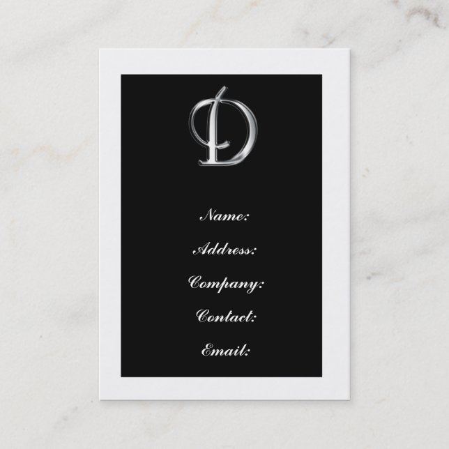Monogram D business cards (Front)