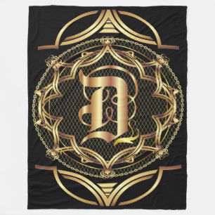 Monogram D CUSTOMIZE To Change Background Colour Fleece Blanket
