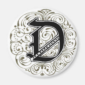 Monogram ‘D’ in Grey - Magnet