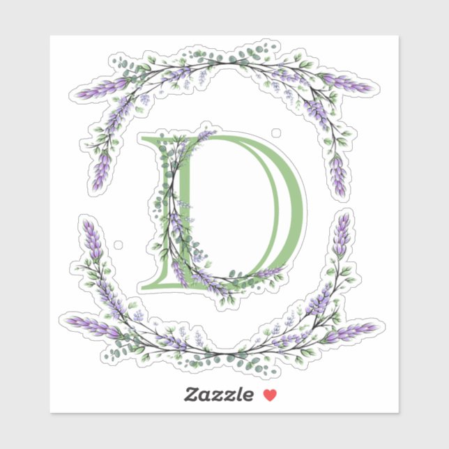 Monogram D Lavender Eucalyptus (Sheet)