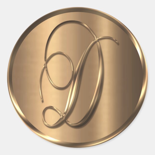 Monogram D NONMETALLIC Bronze Envelope Seal (Front)