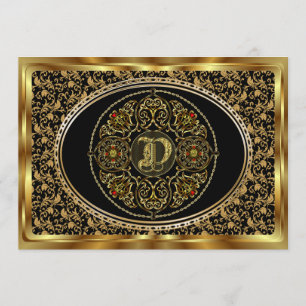 Monogram D One of a kind View notes please Invitation
