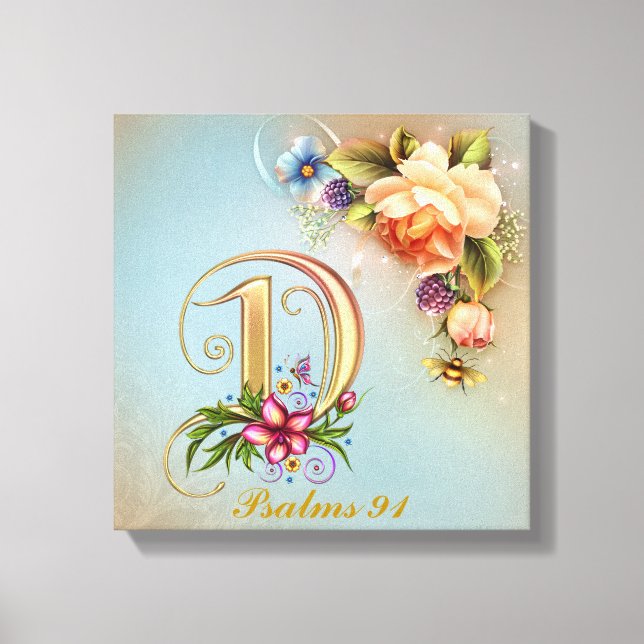 Monogram D Premium Wrapped Canvas (Gloss) (Front)
